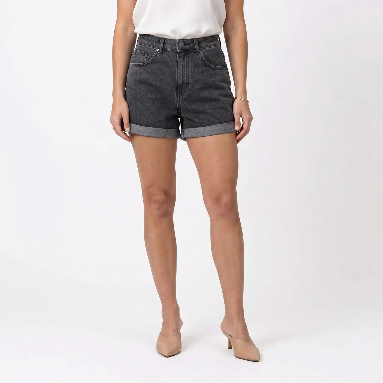 Valenomode - Women’s High Rise Denim Shorts