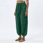 Women's Wide Leg Linen Drawstring Trousers