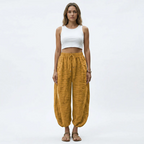 Women's Wide Leg Linen Drawstring Trousers