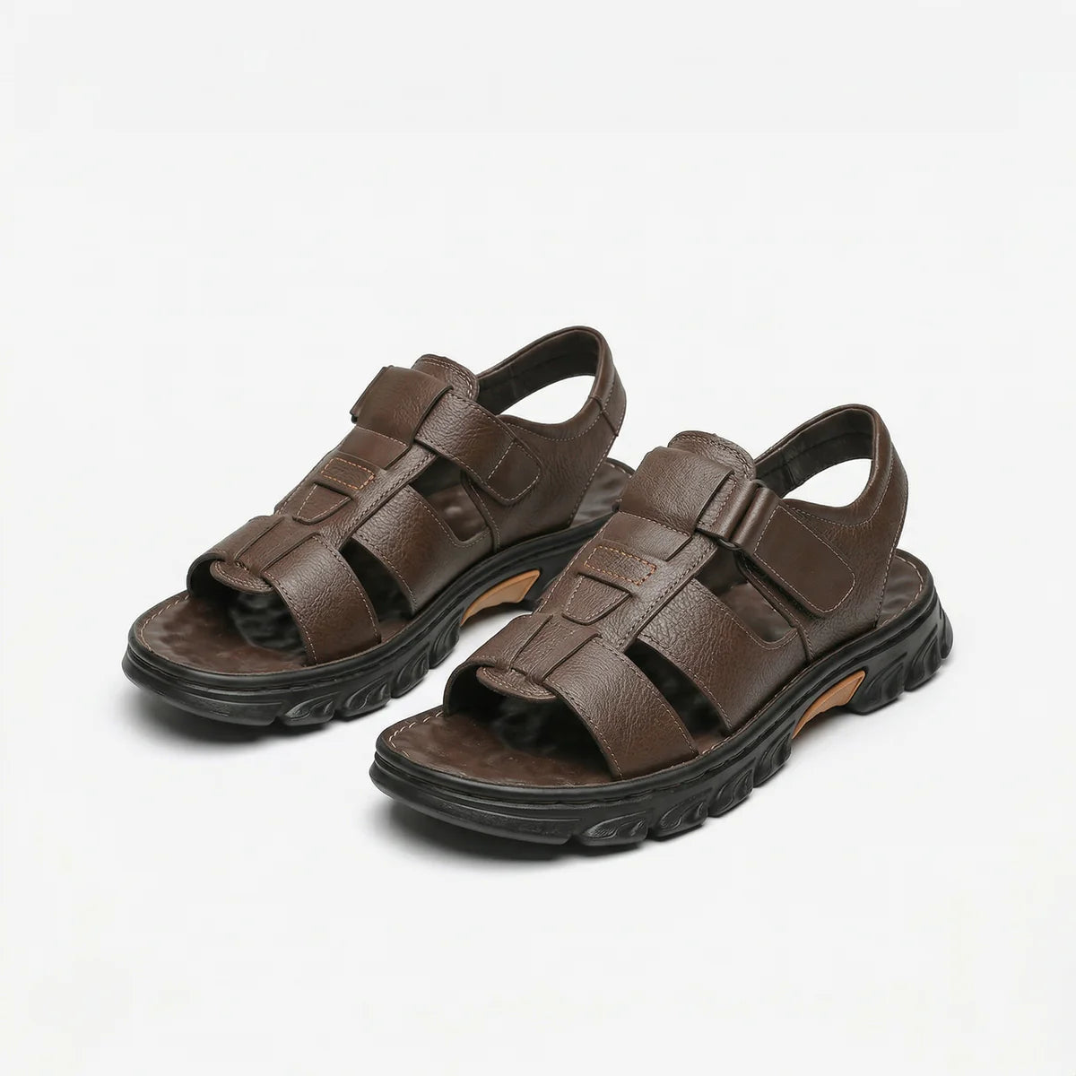 Valenomode - Men’s Leather Strap Summer Sandals