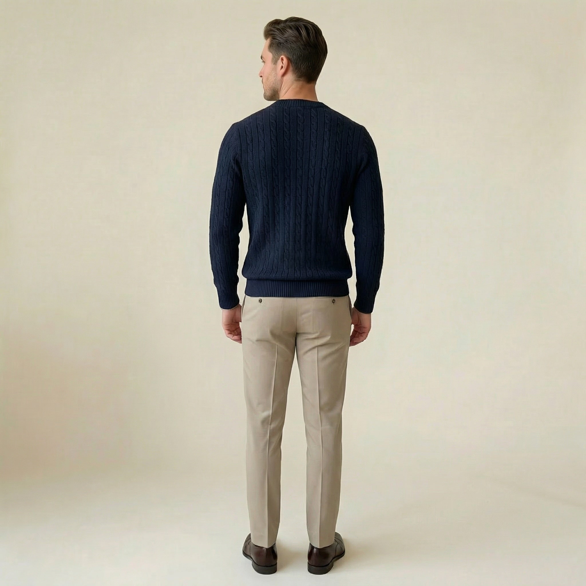 Valenomode - Men’s Cable Knit Sweater