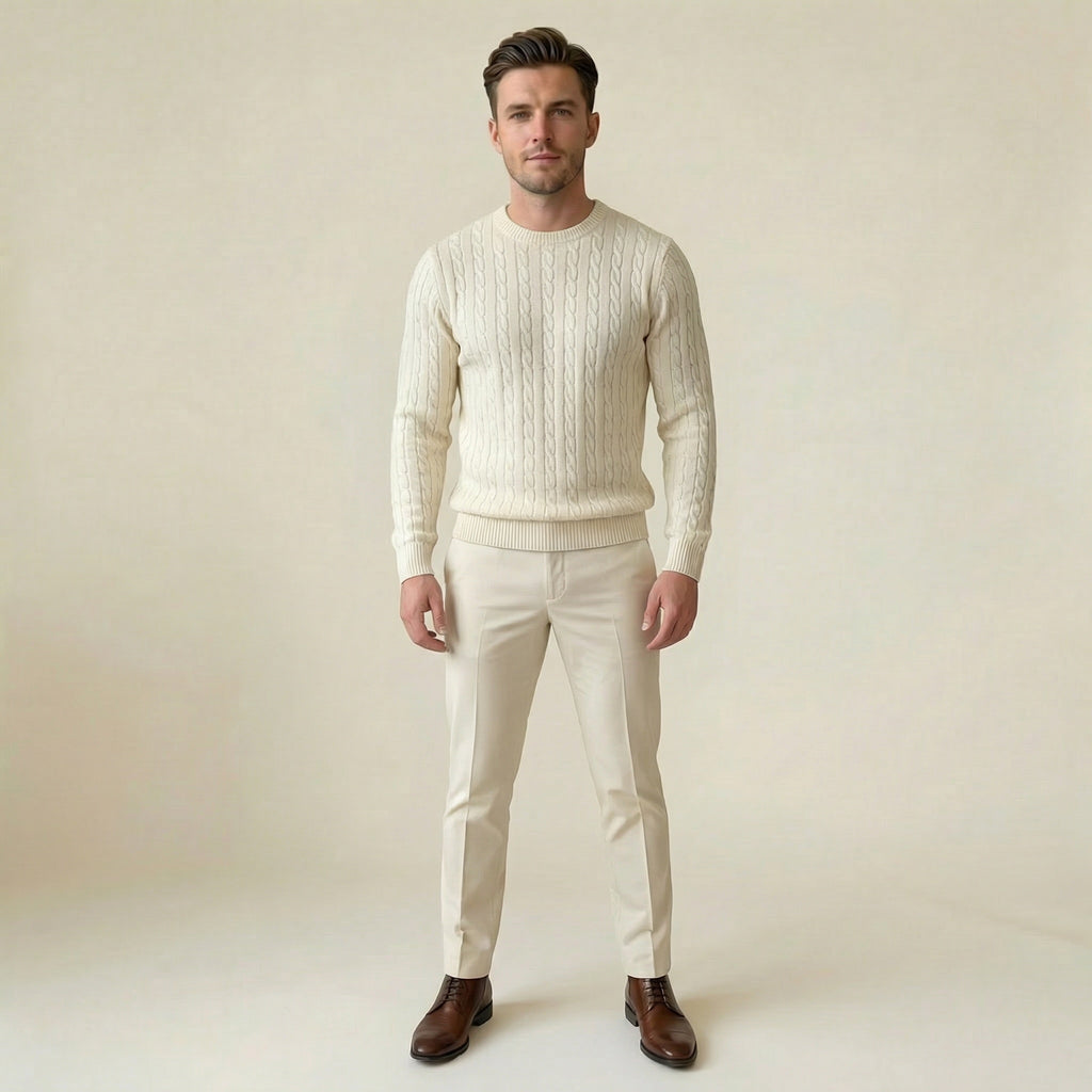Valenomode - Men’s Cable Knit Sweater