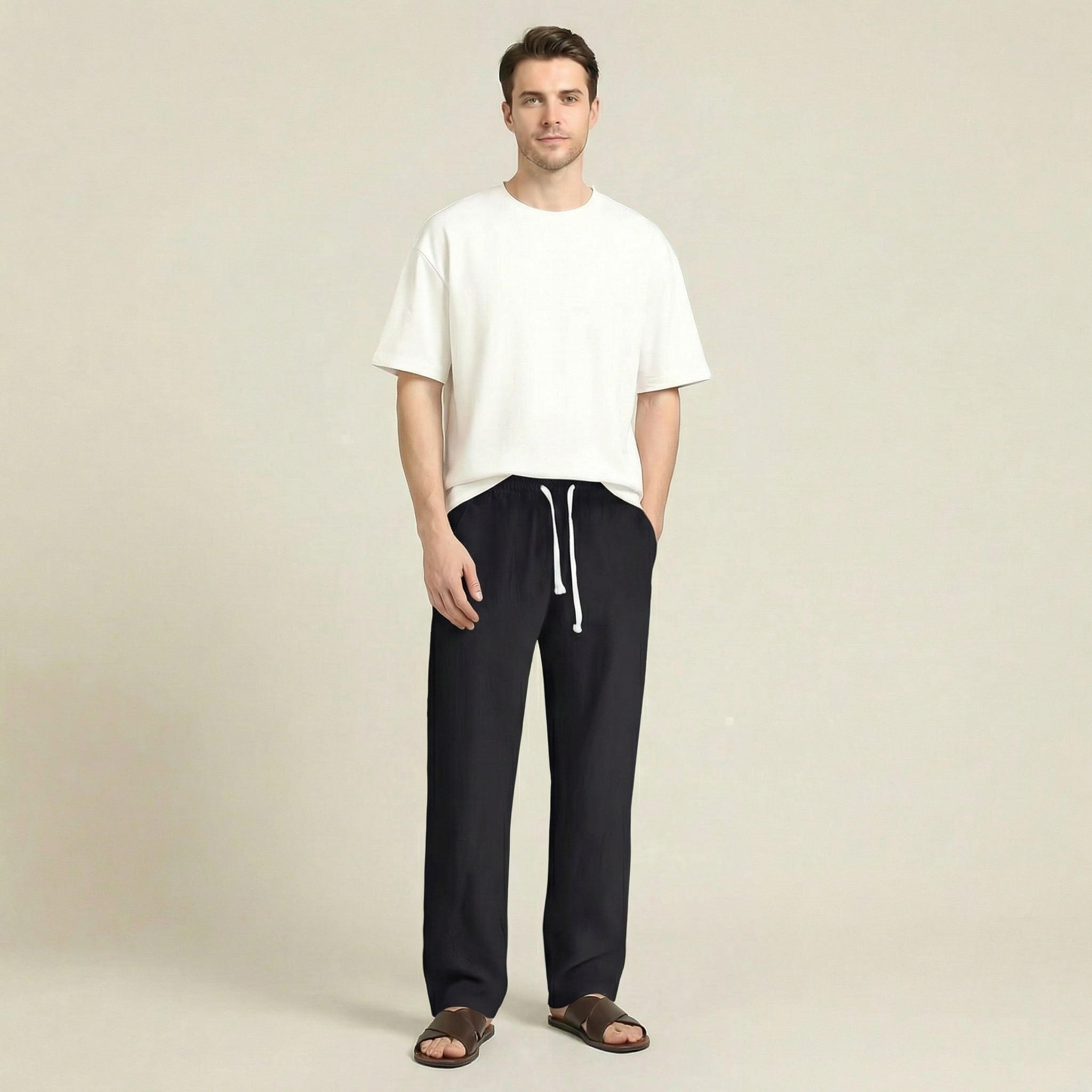 Valenomode - Men’s Drawstring Waist Pants