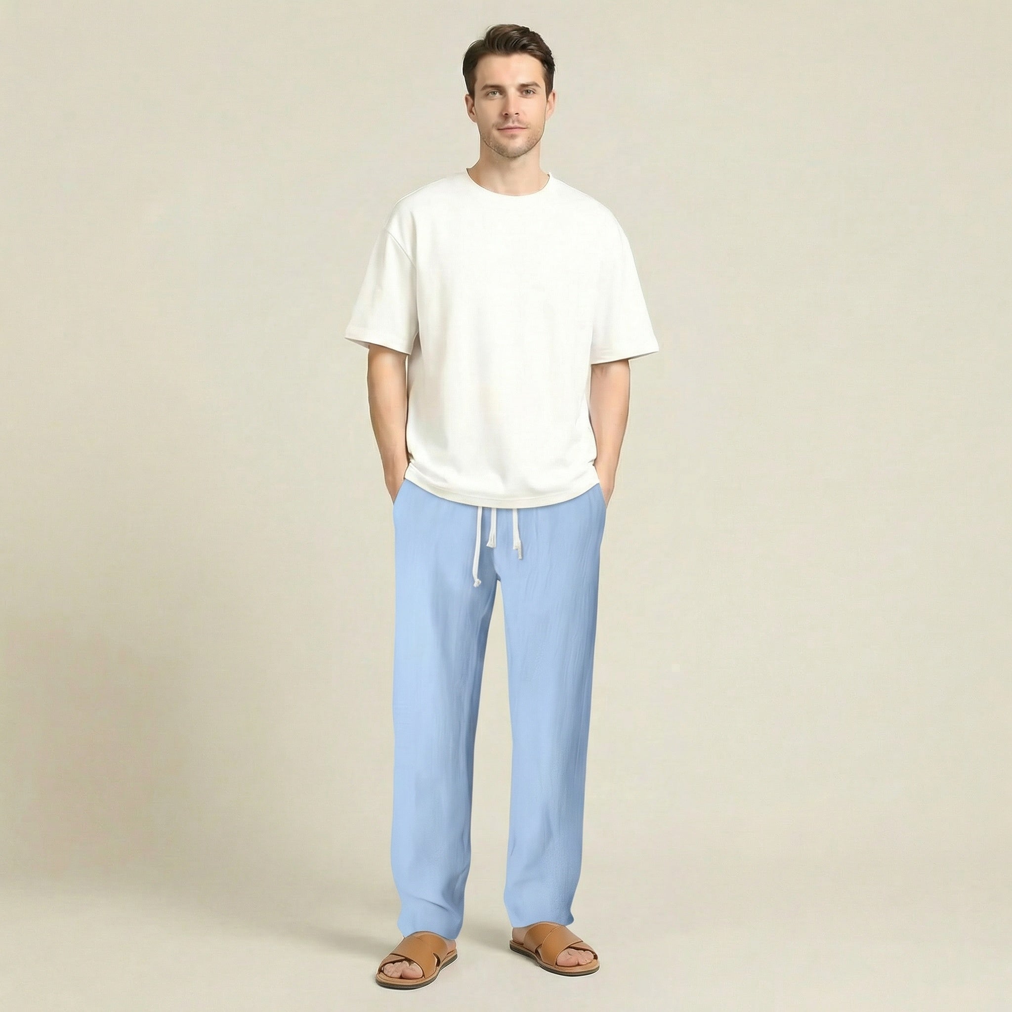Valenomode - Men’s Drawstring Waist Pants
