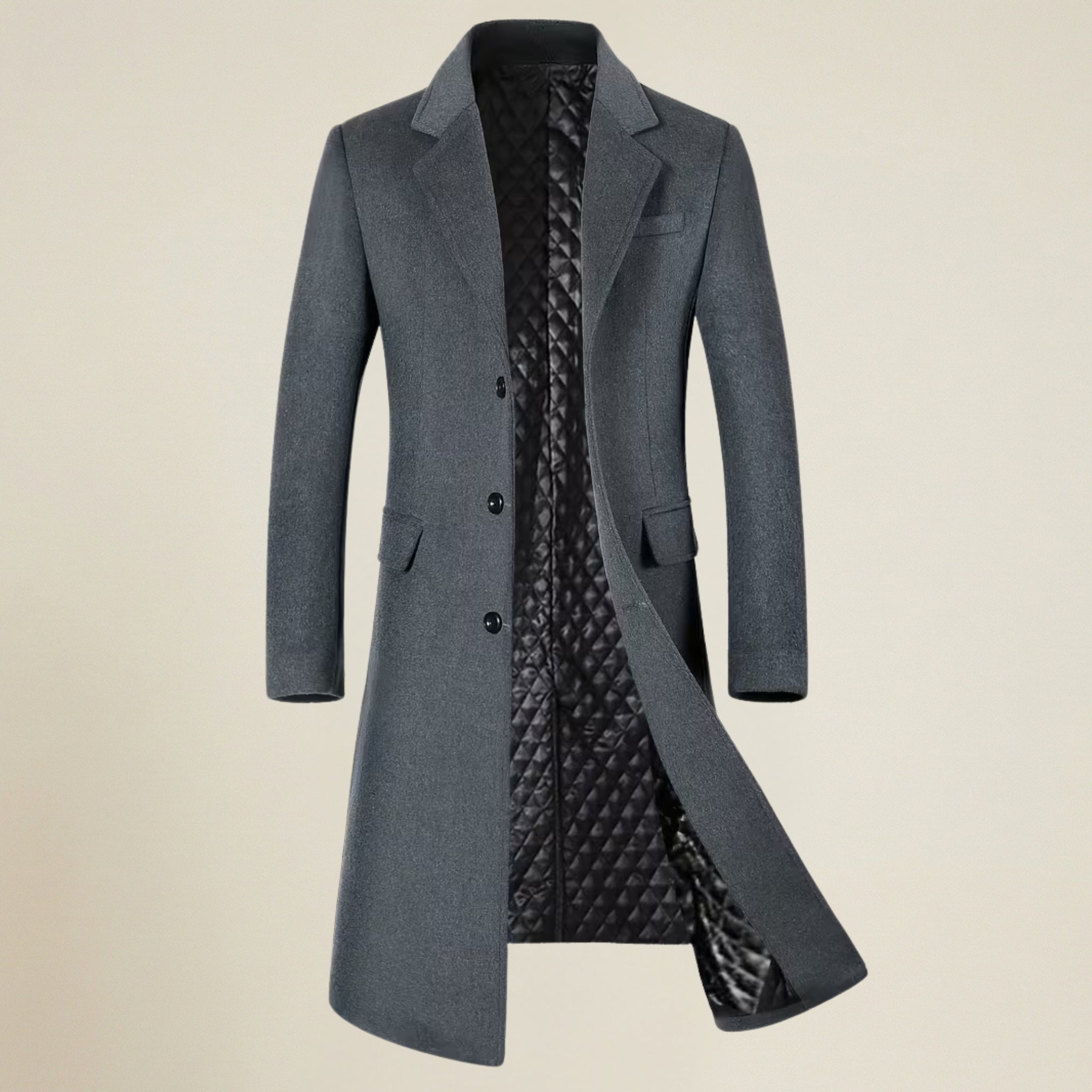 Valenomode - Men’s Single Breasted Long Coat