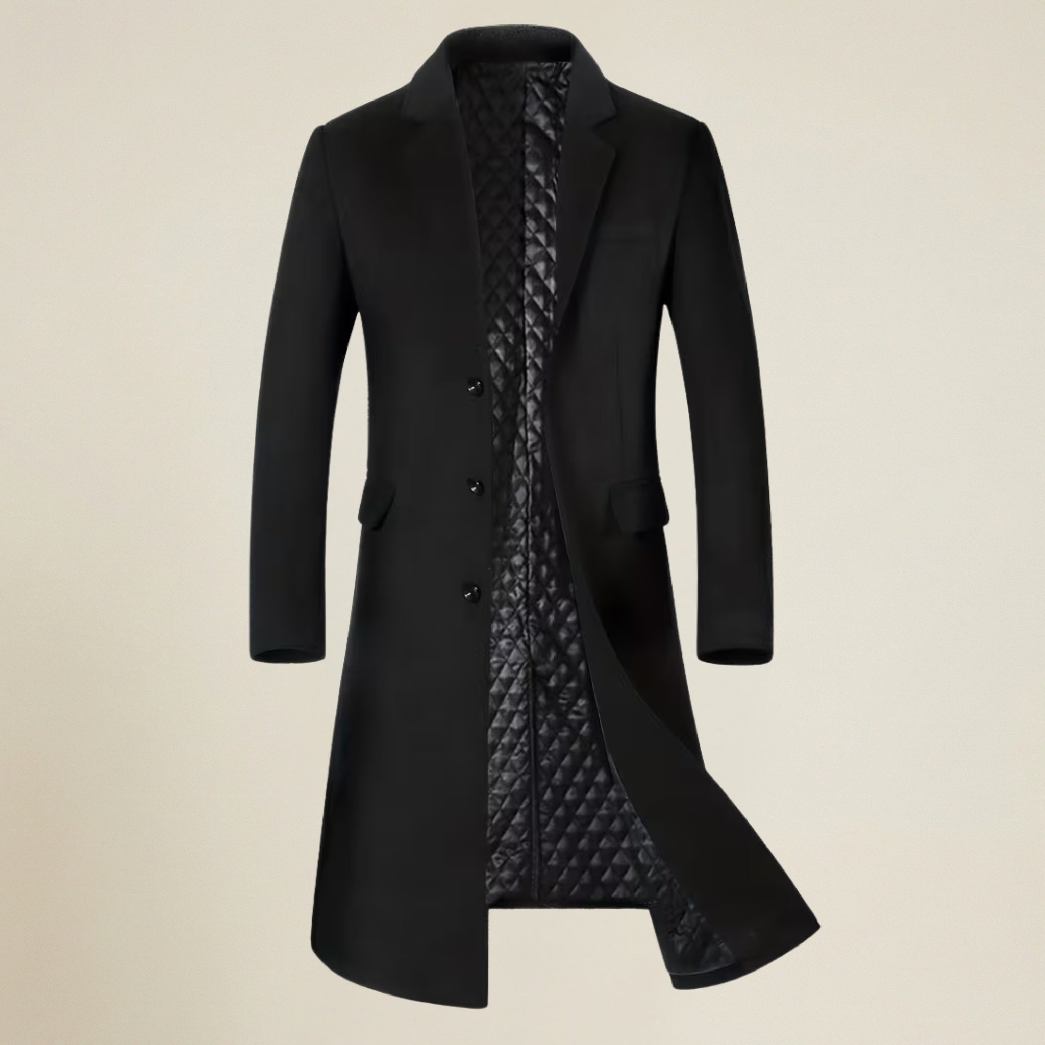 Valenomode - Men’s Single Breasted Long Coat