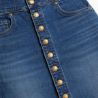 Valenomode - Women’s Buttoned Denim Front Midi Skirt