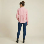 Valenomode - Women’s Button Front Long Sleeve Top
