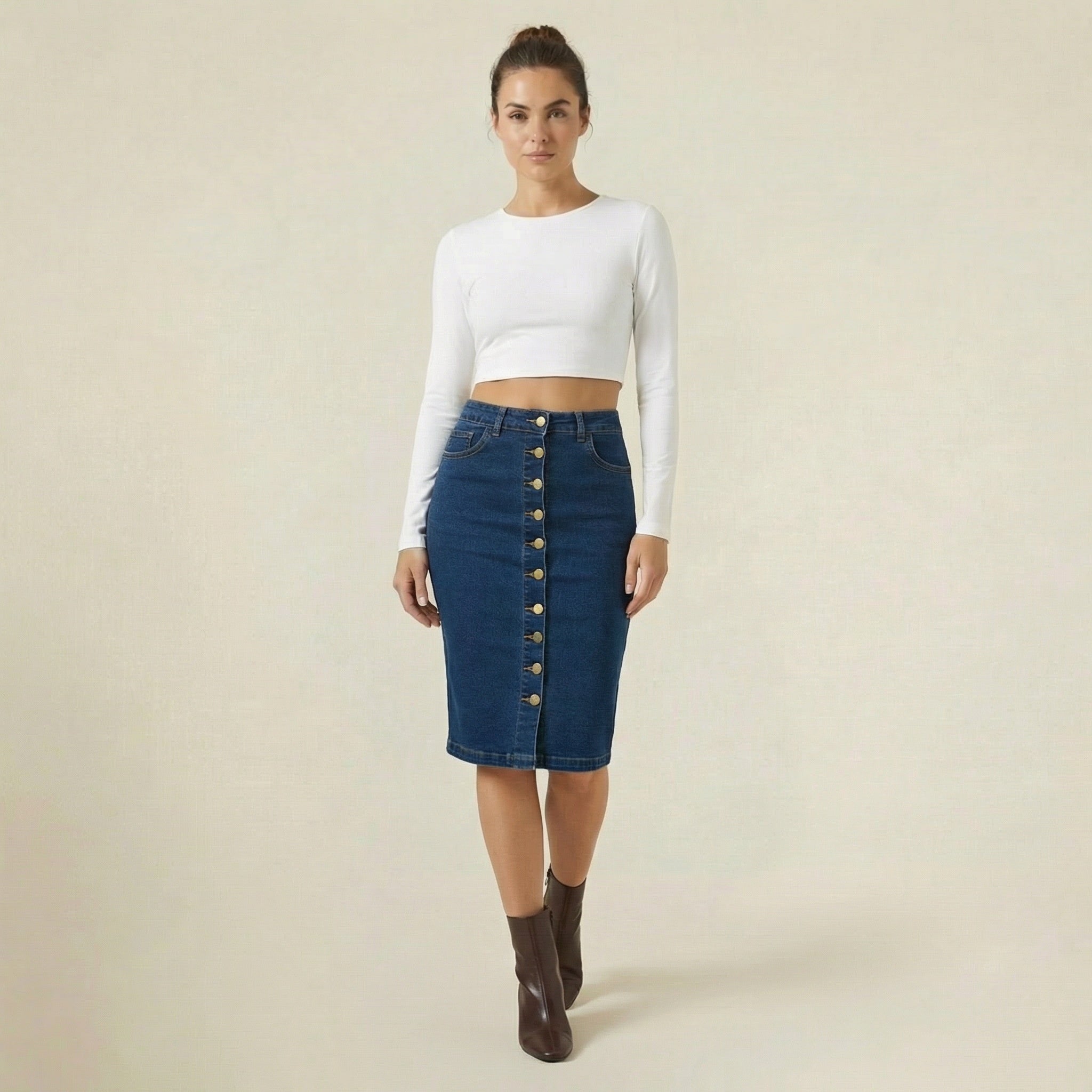 Valenomode - Women’s Button Front Skirt