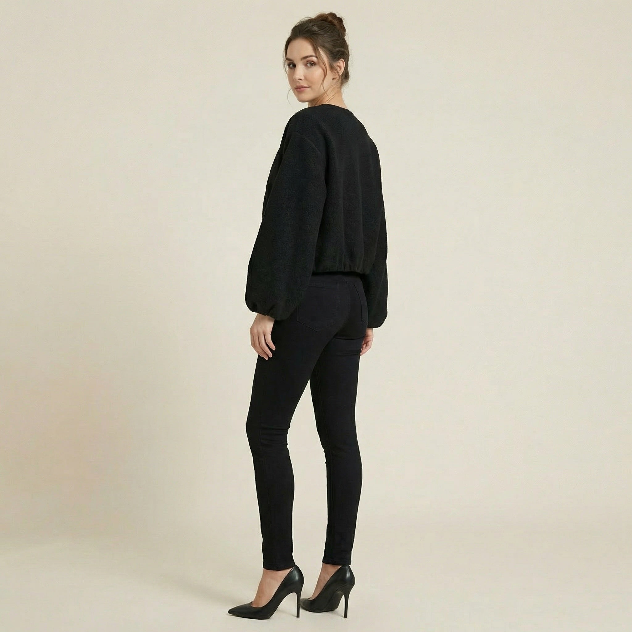 Valenomode - Women’s Cropped Zip Jacket