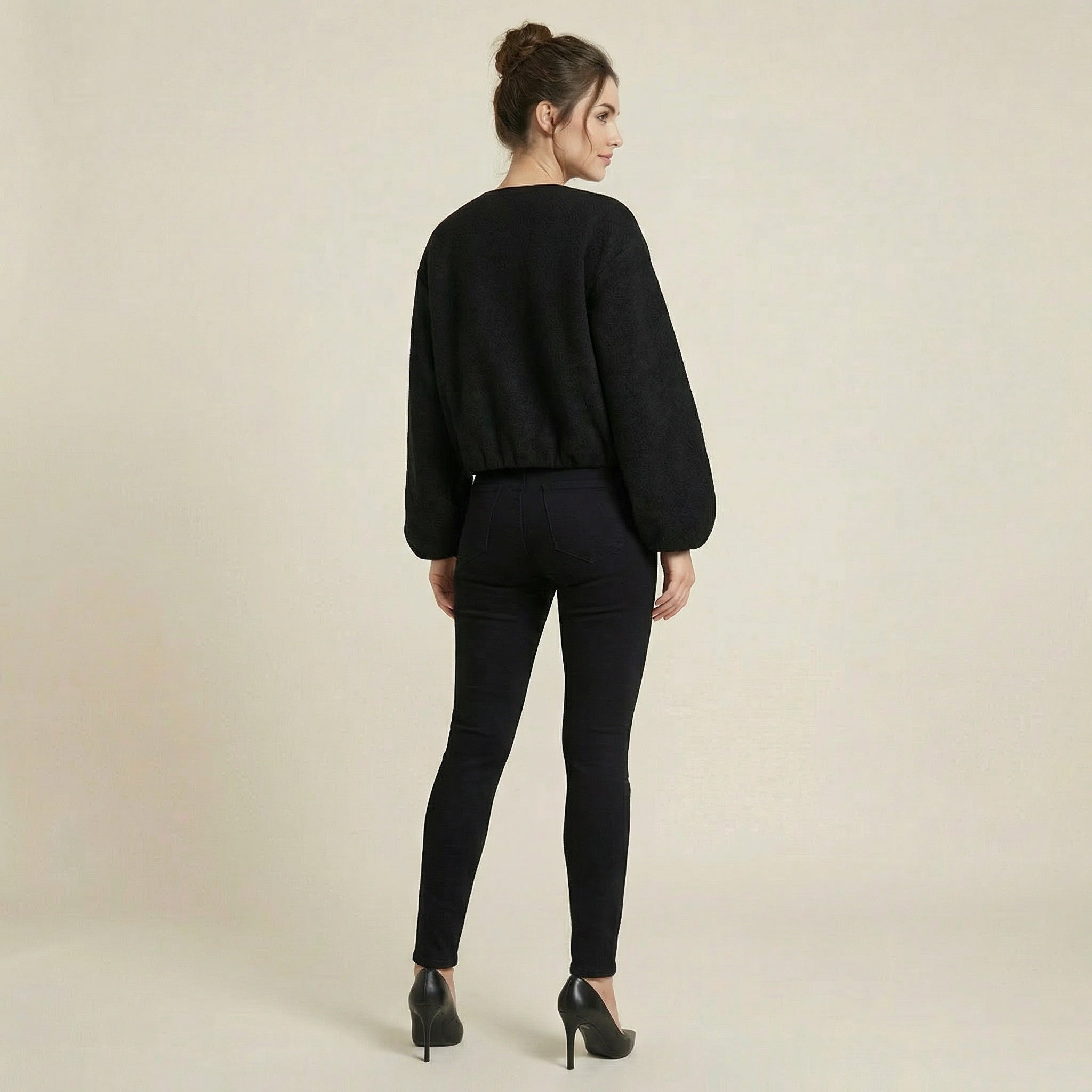 Valenomode - Women’s Cropped Zip Jacket