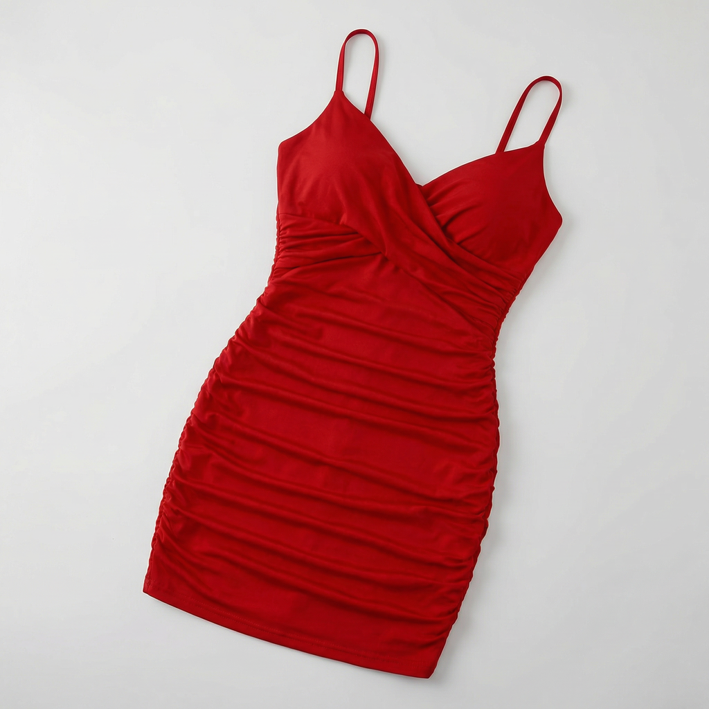 Valenomode - Women’s Ruched Mini Dress