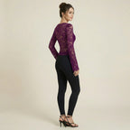 Valenomode - Women's Square Neck Long Sleeve Top