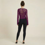 Valenomode - Women's Square Neck Long Sleeve Top