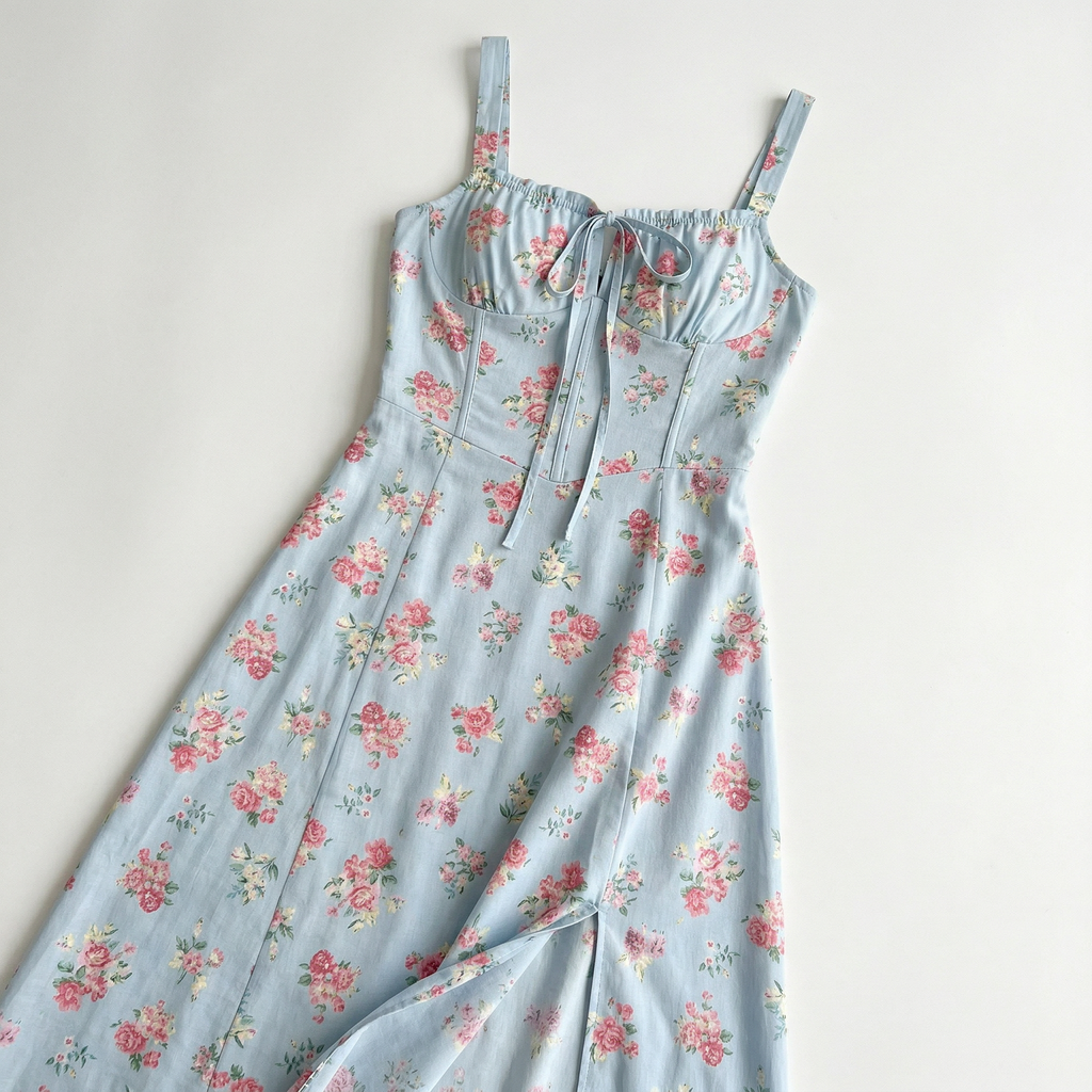 Valenomode - Women’s Strap Floral Midi Dress