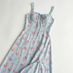 Valenomode - Women’s Strap Floral Midi Dress