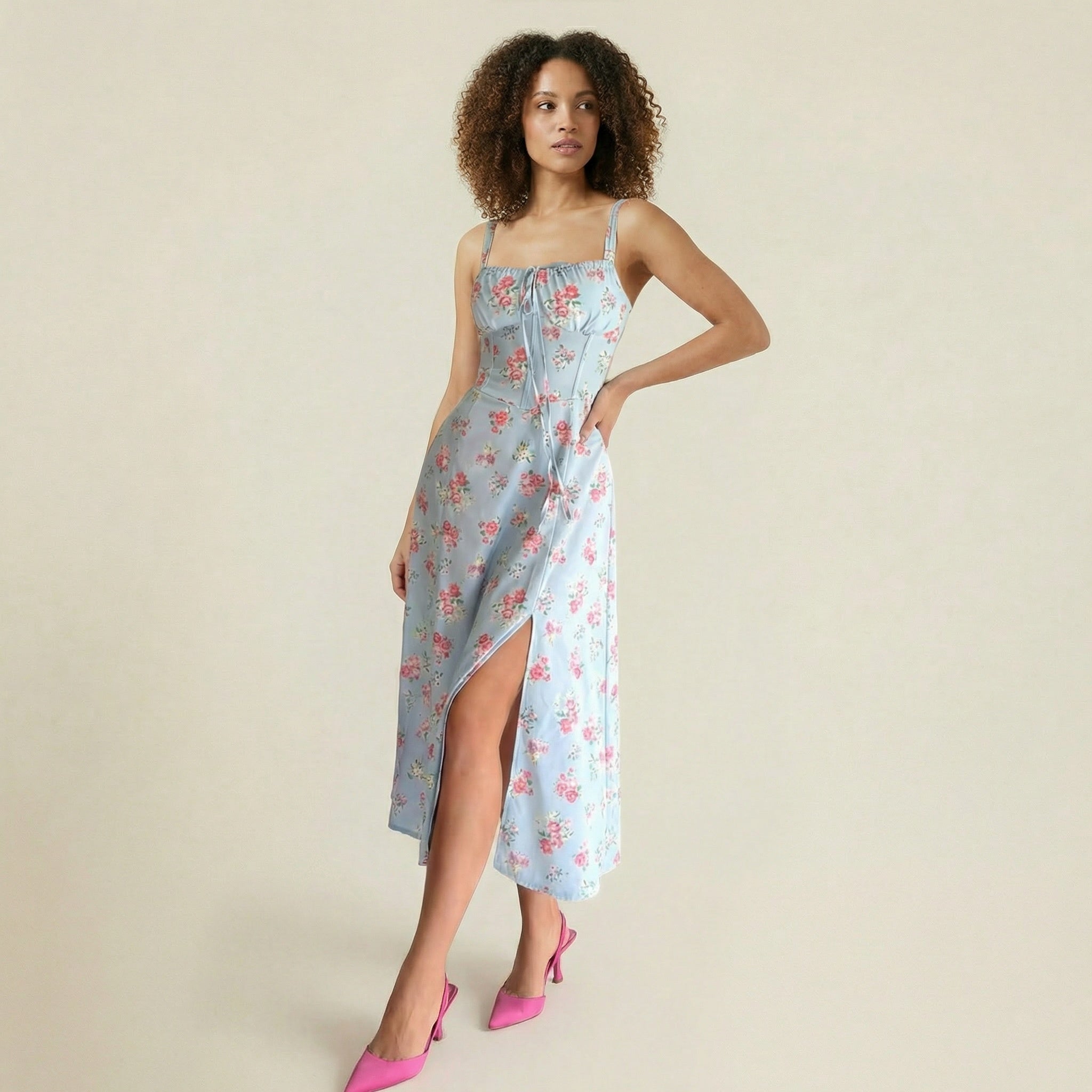 Valenomode - Women’s Strap Midi Dress