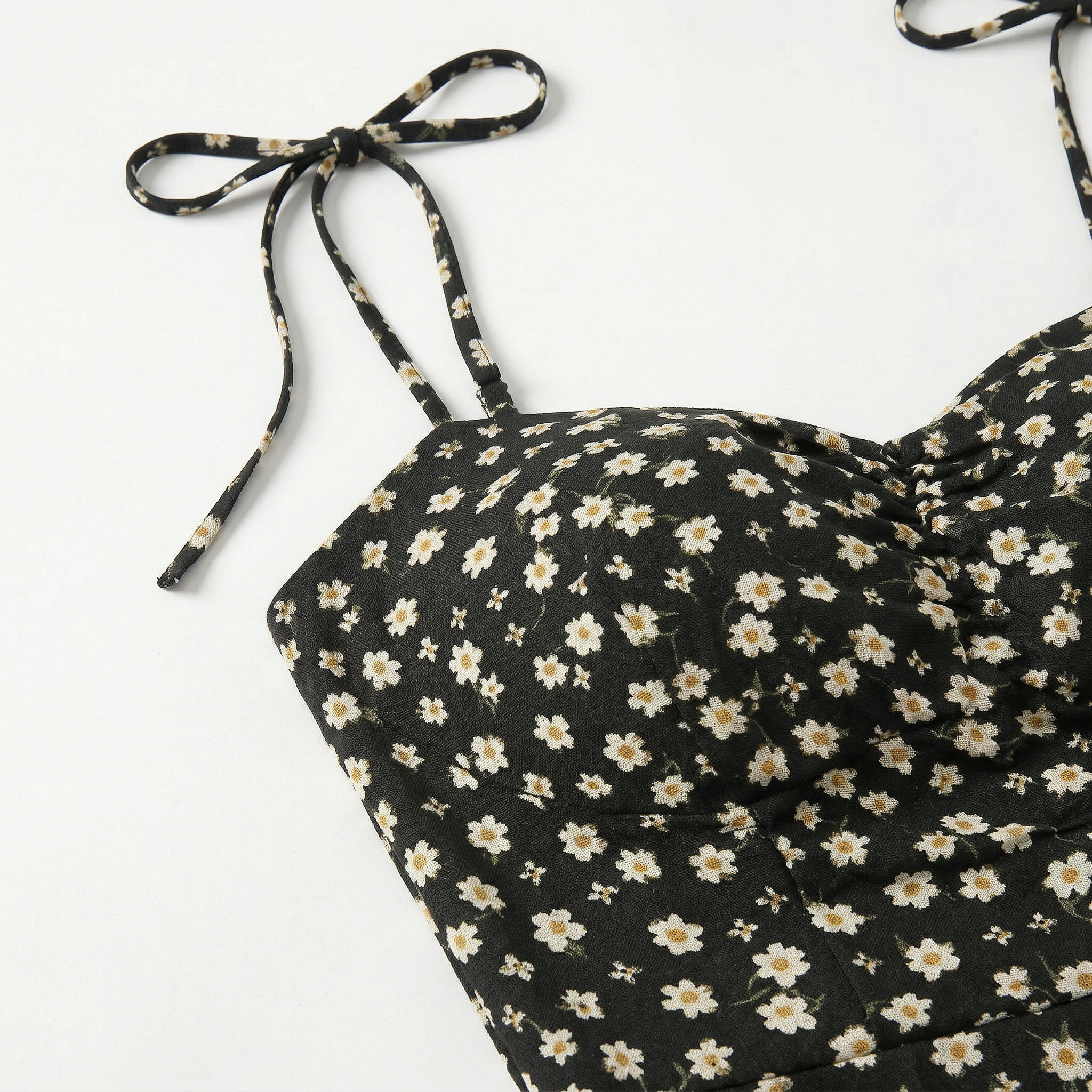 Valenomode - Women’s Tie Strap Mini Flower Dress