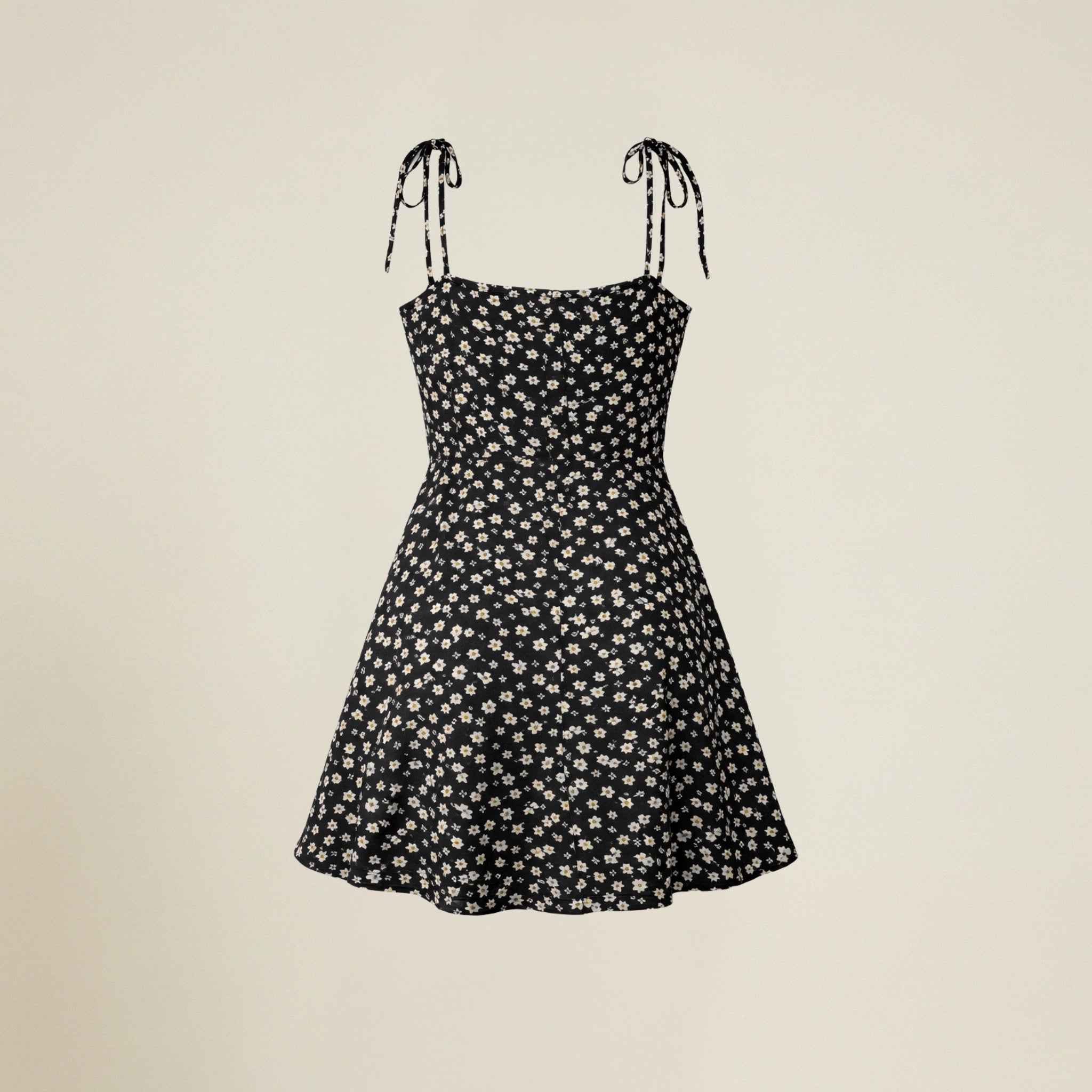 Valenomode - Women’s Tie Strap Mini Dress