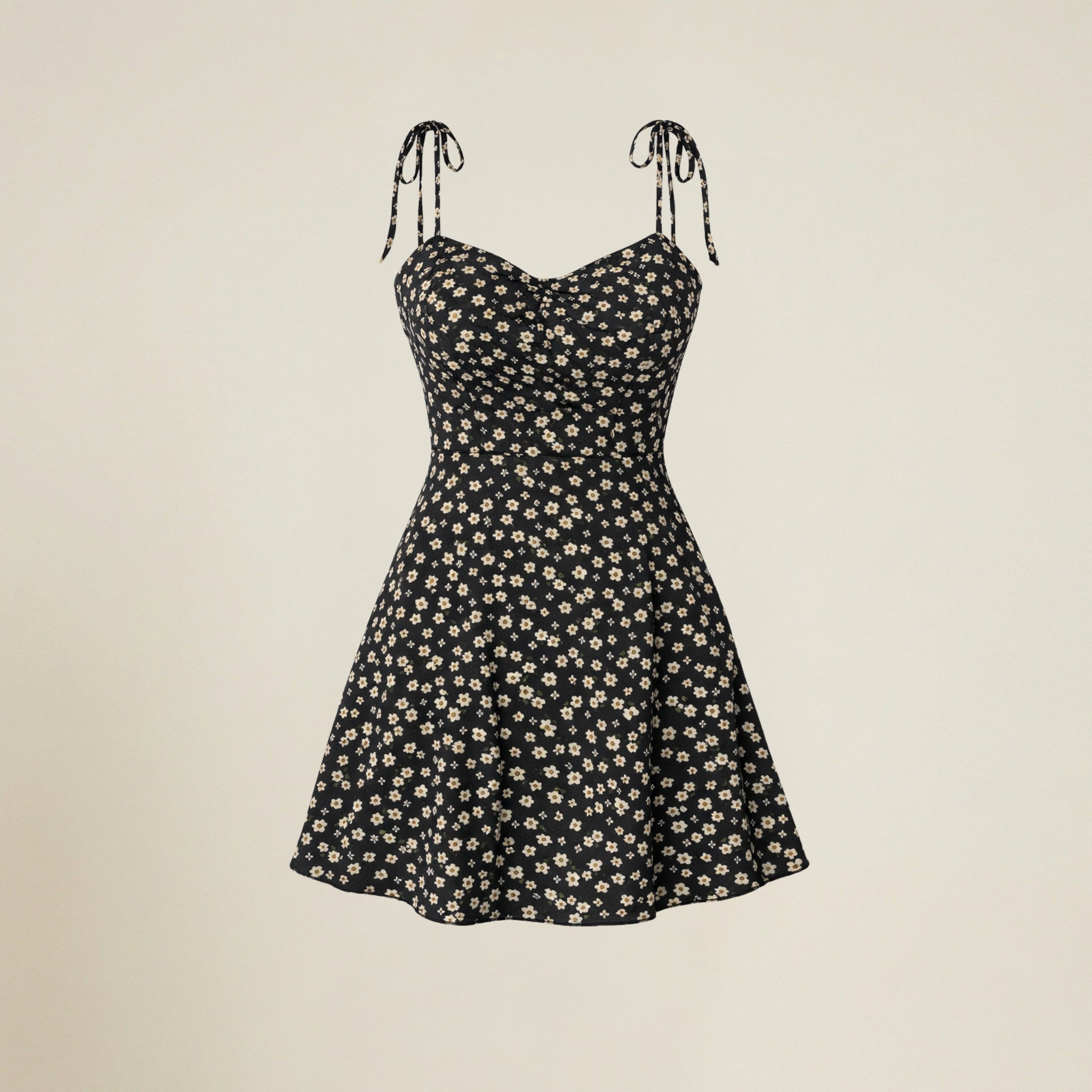 Valenomode - Women’s Tie Strap Mini Dress