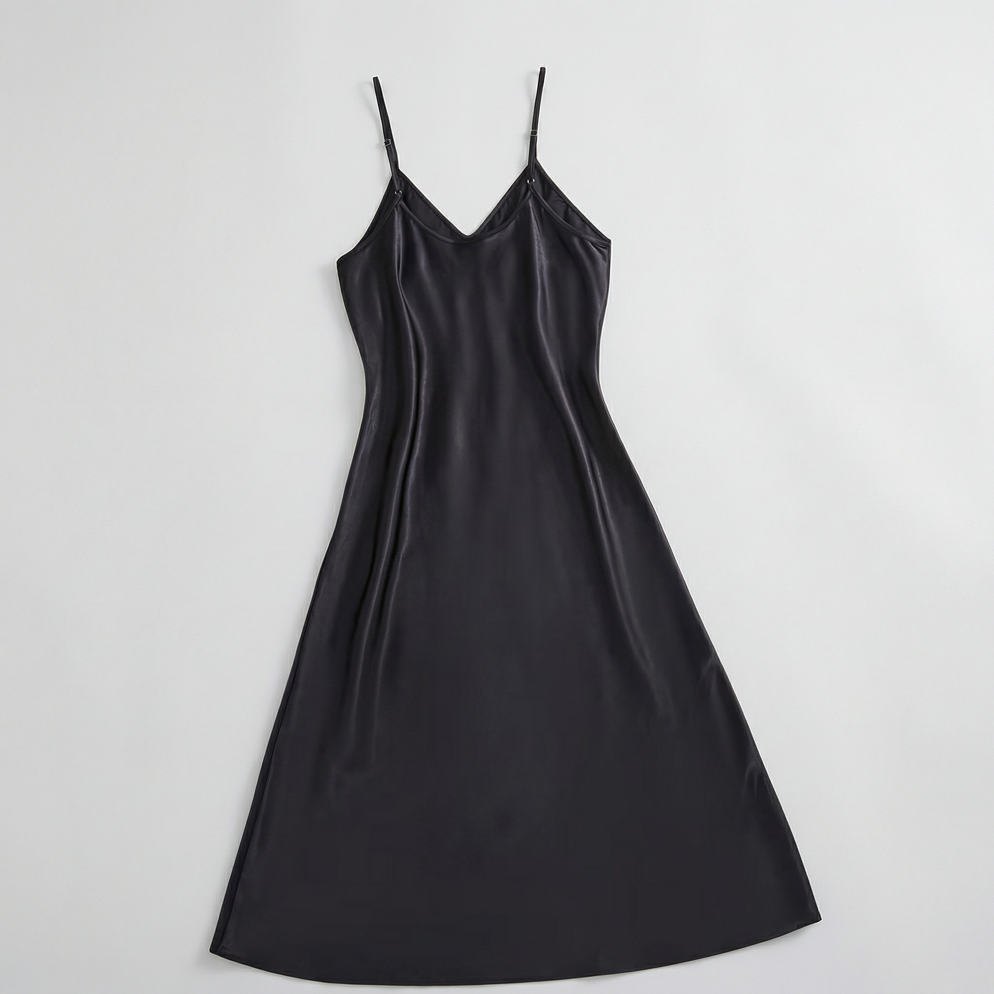 Valenomode - Women’s Satin V Neck Midi Dress