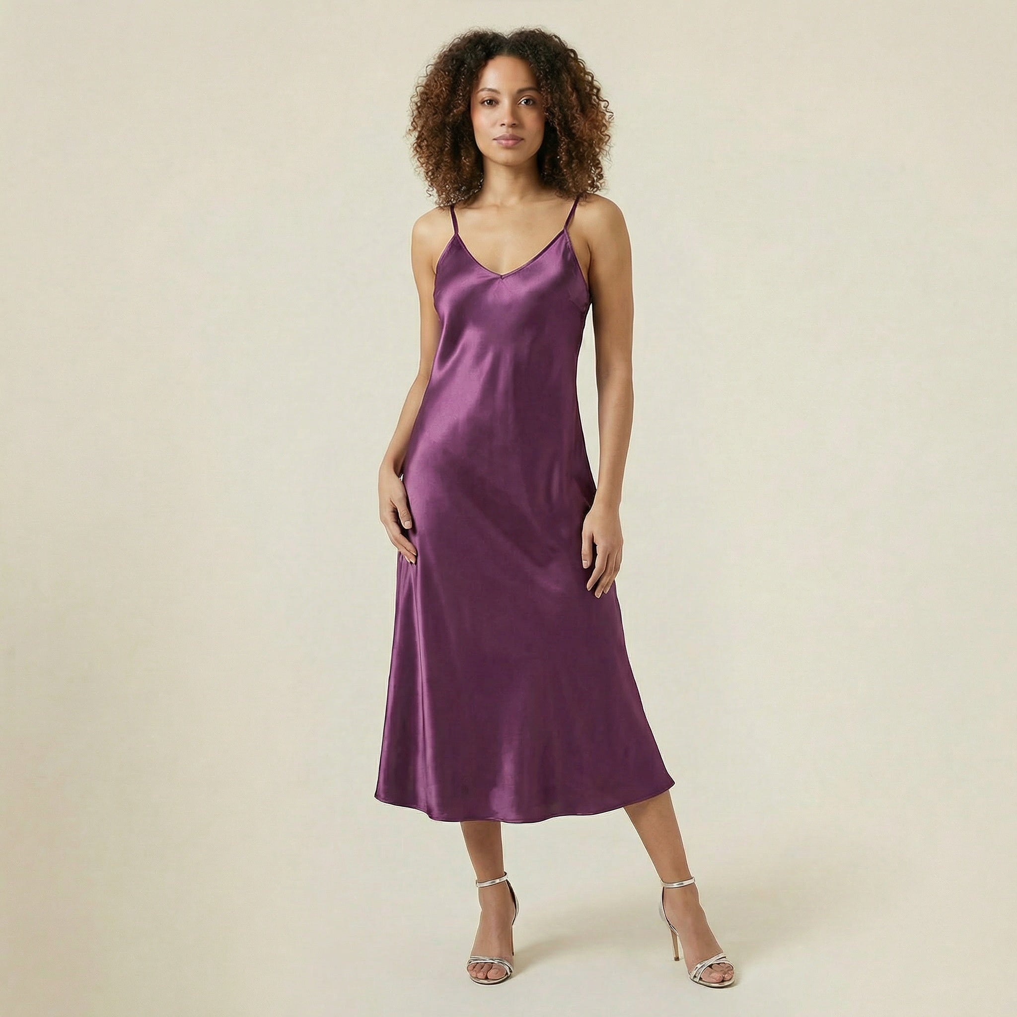 Valenomode - Women’s V Neck Midi Dress